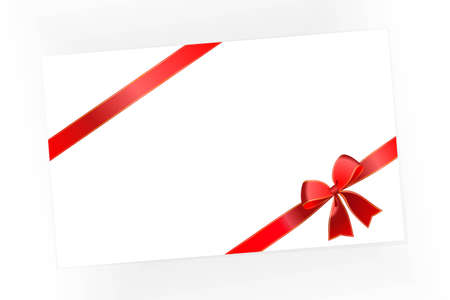 Congratulatory card with a red bowのイラスト素材