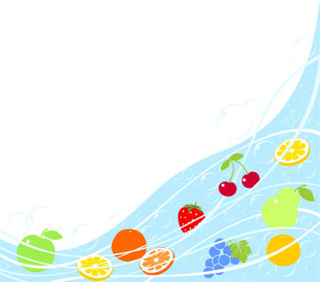 Abstract background with fruitのイラスト素材