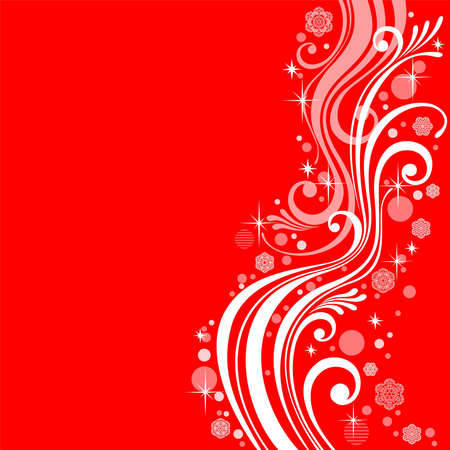 Abstract white patterns on a red backgroundのイラスト素材