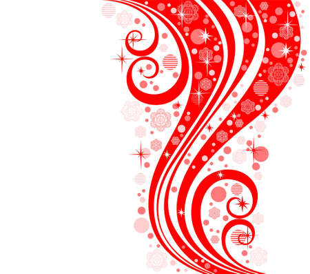 Red patterns with snowflakes on a white backgroundのイラスト素材