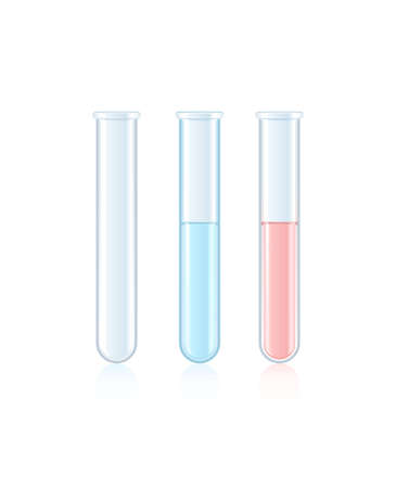 Three test tubes on a white backgroundのイラスト素材