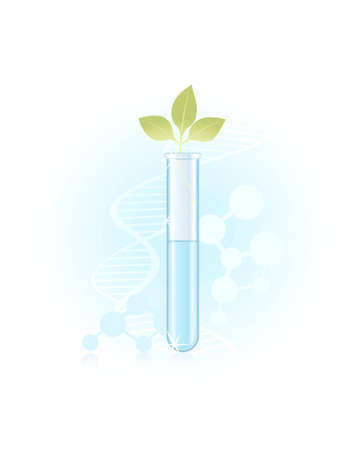 Green sprout on a blue backgroundのイラスト素材