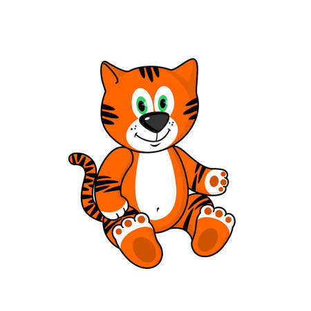 toy a tiger on a white backgroundのイラスト素材