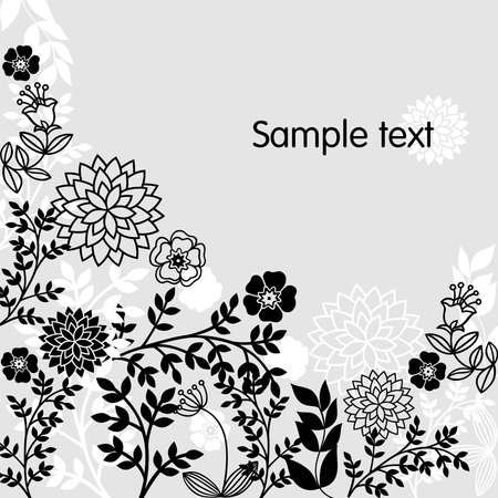 grey floral compositionのイラスト素材