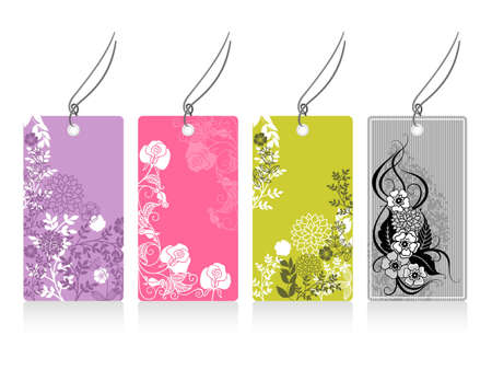 labels with flower motivesのイラスト素材