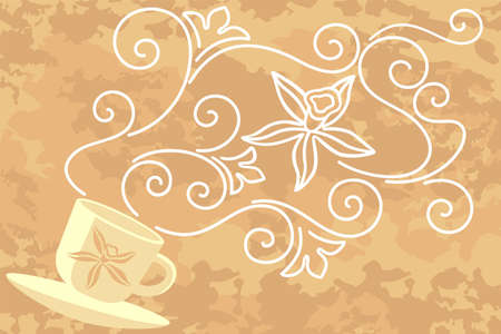 cup with tea and with spicesのイラスト素材