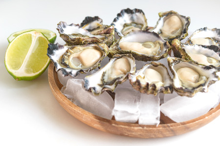 Freshly shucked Sydney Rock Oysterの写真素材