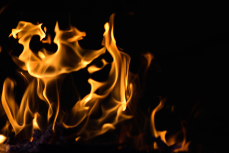 Fire flames on dark background