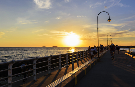 Melbourne City, St. Kilda Pierの写真素材
