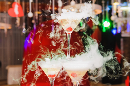 Pyramid of the martini glasses for partyの写真素材