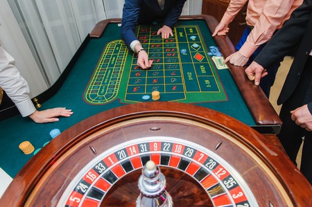 Players play rouletteの写真素材