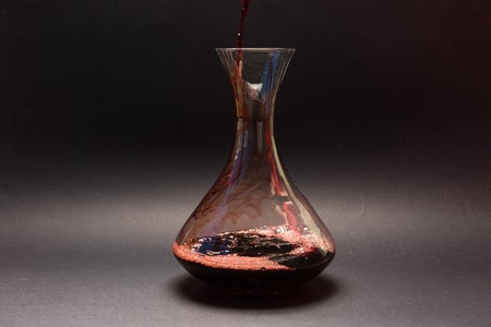 Decanting red wineの写真素材