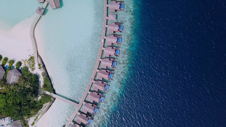 Similar bungalows with pool aerial view in Maldivesの写真素材