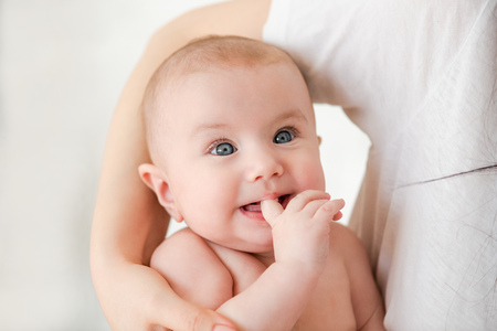 Portrait of Incredible and charming small baby.の写真素材