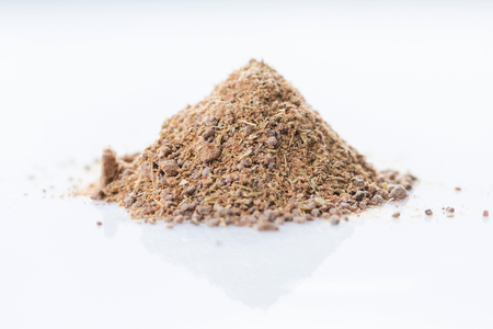 Diademe noir. Close-up of Galician crown Coffee spices blend on white backgroundの写真素材