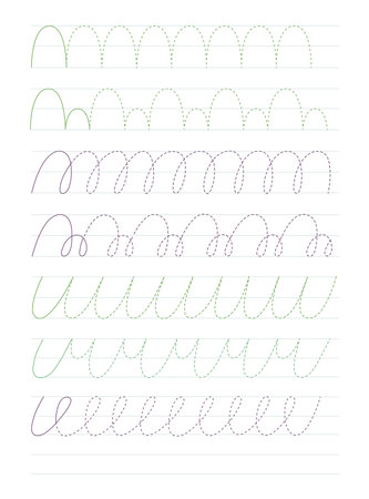 Worksheet with prescriptions. Activities for preschoolers and kindergarteners. A4 paper is ready to print.の写真素材