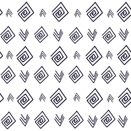 Abstract geometric pattern with lines, rhombuses. Seamless vector background.のイラスト素材