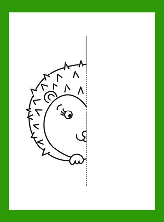 Draw a drawing. Hedgehog, animal. Vector image.のイラスト素材