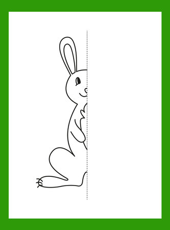 Coloring book for children. Draw a picture. Hare. Vectorのイラスト素材