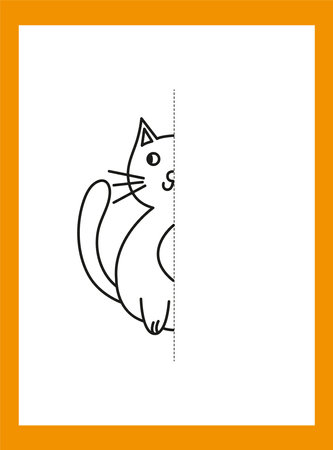 Draw a drawing. Cat, beast, pet. Vector image.のイラスト素材