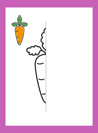 Draw a drawing. Vegetables. Carrot. Vector image.のイラスト素材
