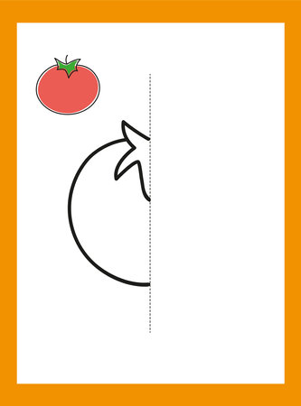 Draw a drawing. Vegetables. Tomato. Vector image.のイラスト素材