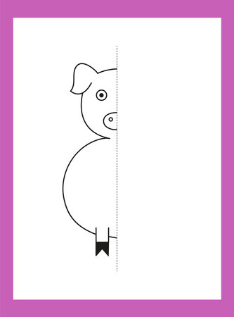 Draw a drawing. Pig, pet. Vector image.のイラスト素材