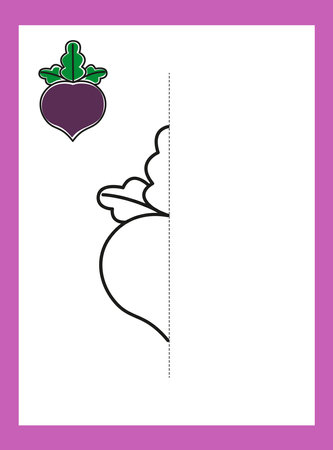 Draw a drawing. Vegetable. Beet. Vector image.のイラスト素材