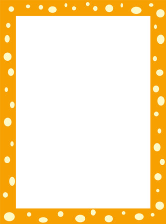 Orange rectangular childrens colorful polka dot frame. vector imageのイラスト素材