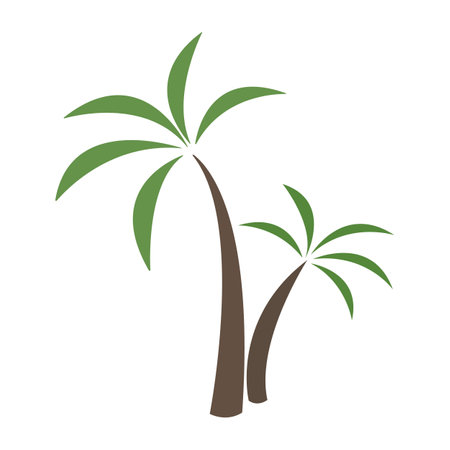 Graphic vector image of two palm trees.のイラスト素材
