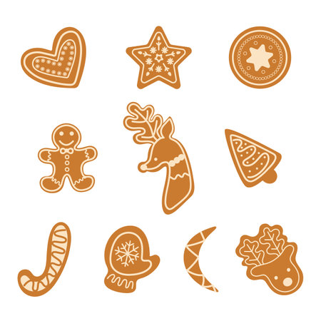 A set of New Years toys. Modern collection against white background. Flat vector illustration.のイラスト素材