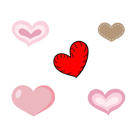 Vector heart icons. Valentines Dayのイラスト素材