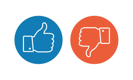 Like and dislike icon. Thumbs up and thumbs down.Mail Icon Symbols vector. symbol for web site Computer and mobile vector.のイラスト素材