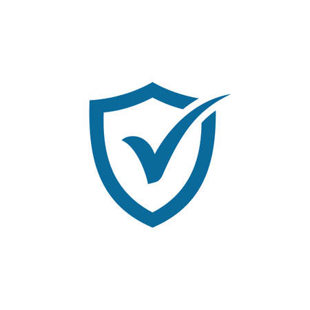 Shield and Check Mark Icon Vector Logo Template. symbol for web site Computer and mobile vector.のイラスト素材
