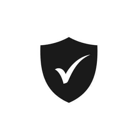 Shield and Check Mark Icon Vector Logo Template. symbol for web site Computer and mobile vector.のイラスト素材