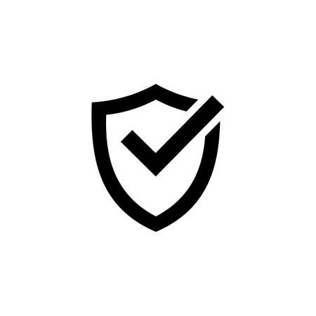 Shield and Check Mark Icon Vector Logo Template. symbol for web site Computer and mobile vector.のイラスト素材