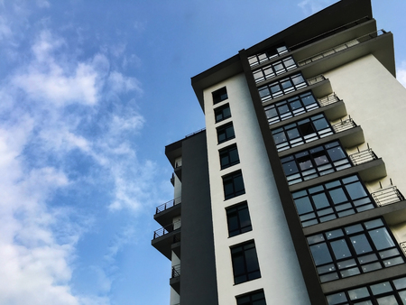 A high building look from below. Business modern background.