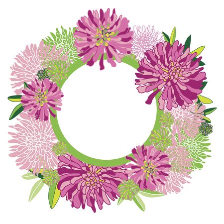 Clover flower frame. Wild leaves and flowers. Vector floral background.のイラスト素材