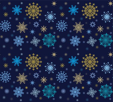 Snowflakes Seamless pattern with flakes. Perfect for wallpaper, gift paper, pattern fills, web page background, cards.のイラスト素材