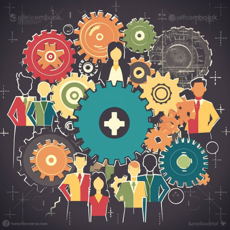 Teamwork concept on blackboard background. Vector illustration for your designの素材