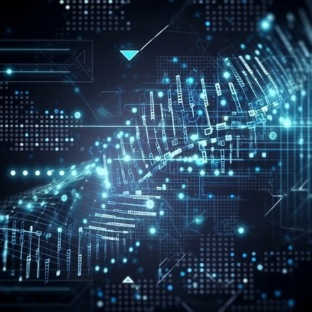 Abstract technology background with lines and dots. 3d rendering toned imageの素材