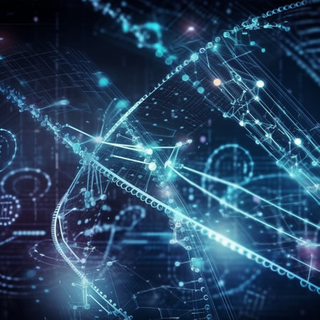 Abstract technological background. 3d rendering, toned image double exposureの素材