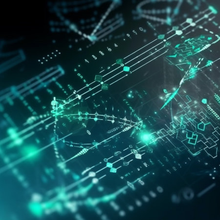 Abstract technology background with circuit board. 3d rendering toned imageの素材