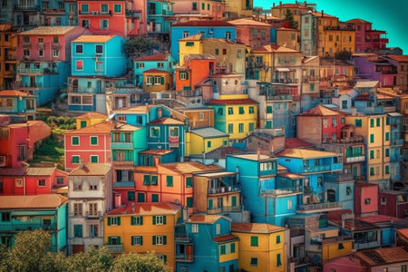 Colorful houses in Riomaggiore, Cinque Terre, Italyの素材