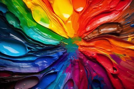 Colorful paint splashes as a background. Close-up.の素材
