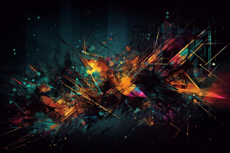 Abstract colorful background, futuristic technology illustration with space for your text.の素材