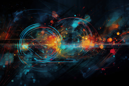Abstract technology background. Hi-tech communication concept. 3D Renderingの素材