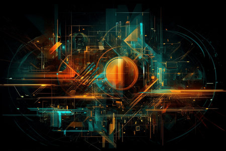Abstract technology background with various technological elements. Vector illustration. Clip-artの素材