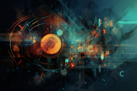 Abstract technology background. Futuristic hi-tech concept. Vector illustrationの素材