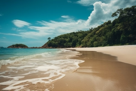 Beautiful tropical beach with turquoise sea and blue sky - Vintage Filterの素材